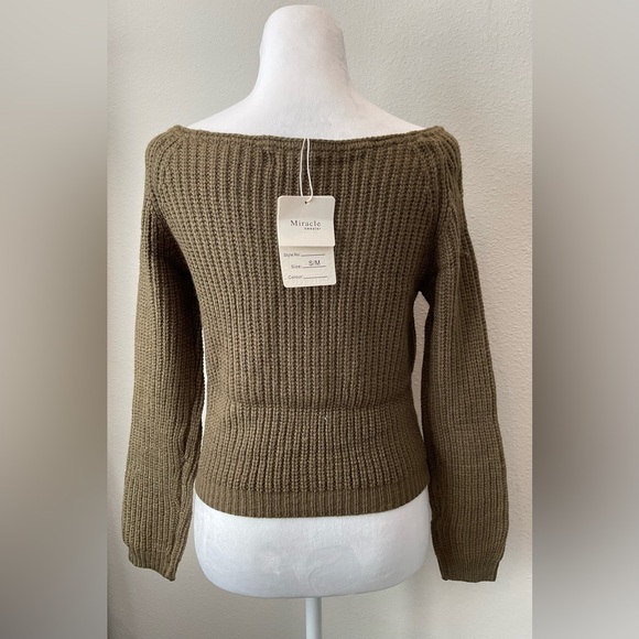 Cozy Knit Sweater in Olive Green - Picture 3 of 6
